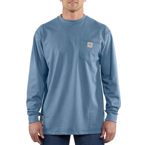 Carhartt FR Cotton Long Sleeve Shirt in Medium Blue